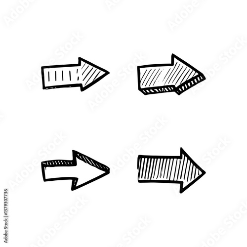 Hand drawn arrow vector icons set
