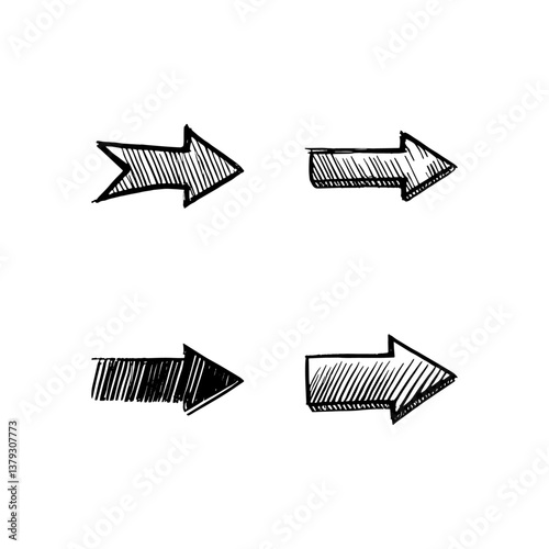 Hand drawn arrow vector icons set