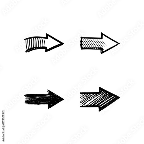 Hand drawn arrow vector icons set