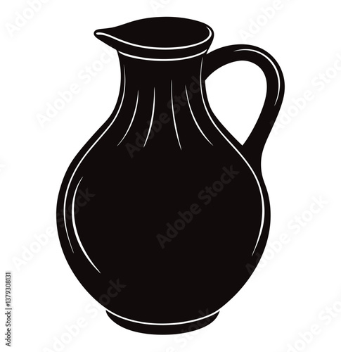 black ceramic jug