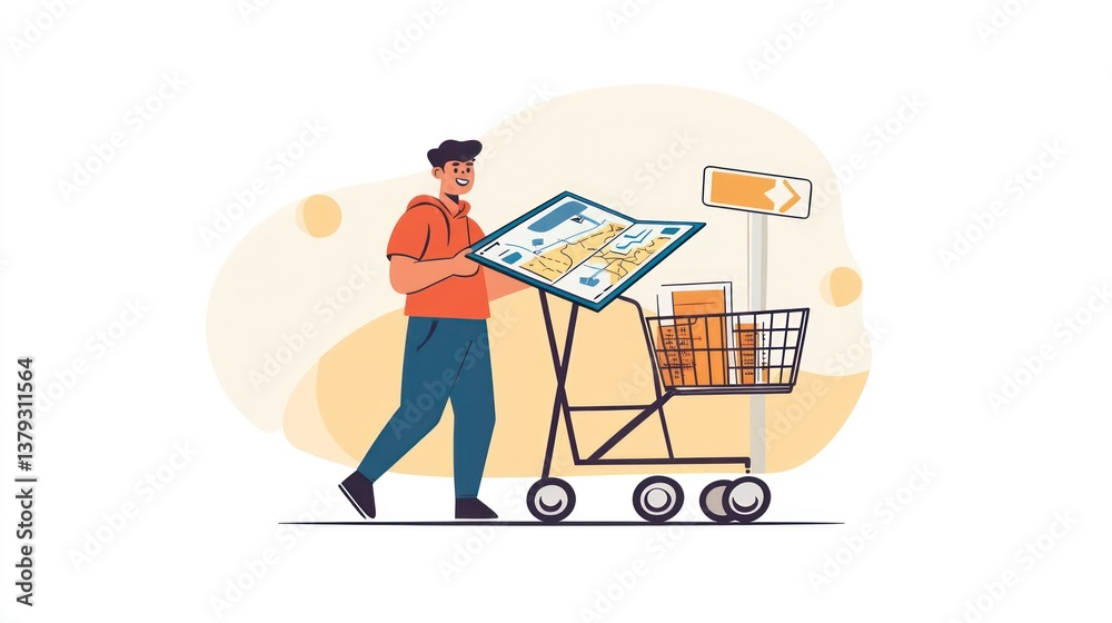 Shopping Journey with a Map and Cart A Guide to Retail Navigation Shopping Journey with a Map and Cart A Guide to Retail Navigation