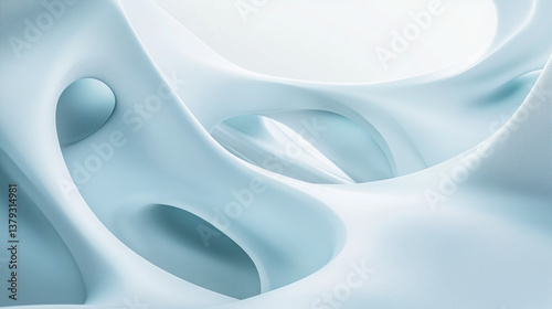 astarte.ai: Futuristic Organic Curves – Abstract White and Light Blue Fluid