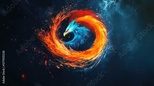 A visually captivating gaming logo with a blend of colors and textures