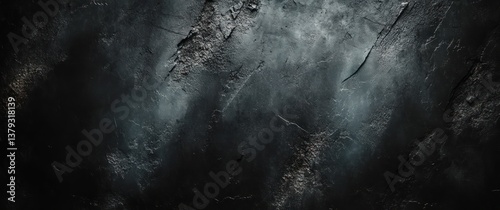 Dark Abstract Background Textured Black Concrete Surface with Cinematic Lighting and Dramatic Atmosphere