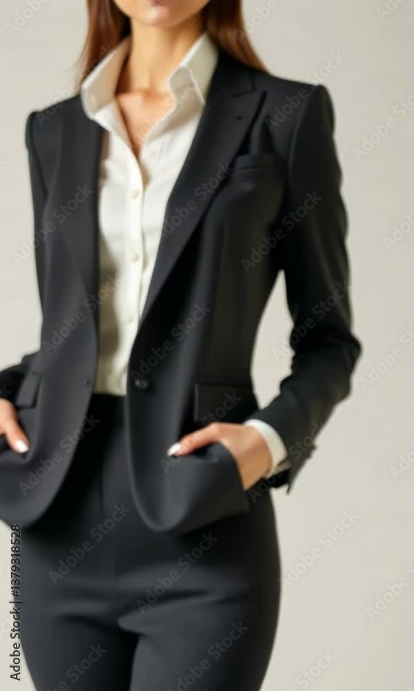 Confident Businesswoman in a Stylish Black Suit Confident Businesswoman in a Stylish Black Suit