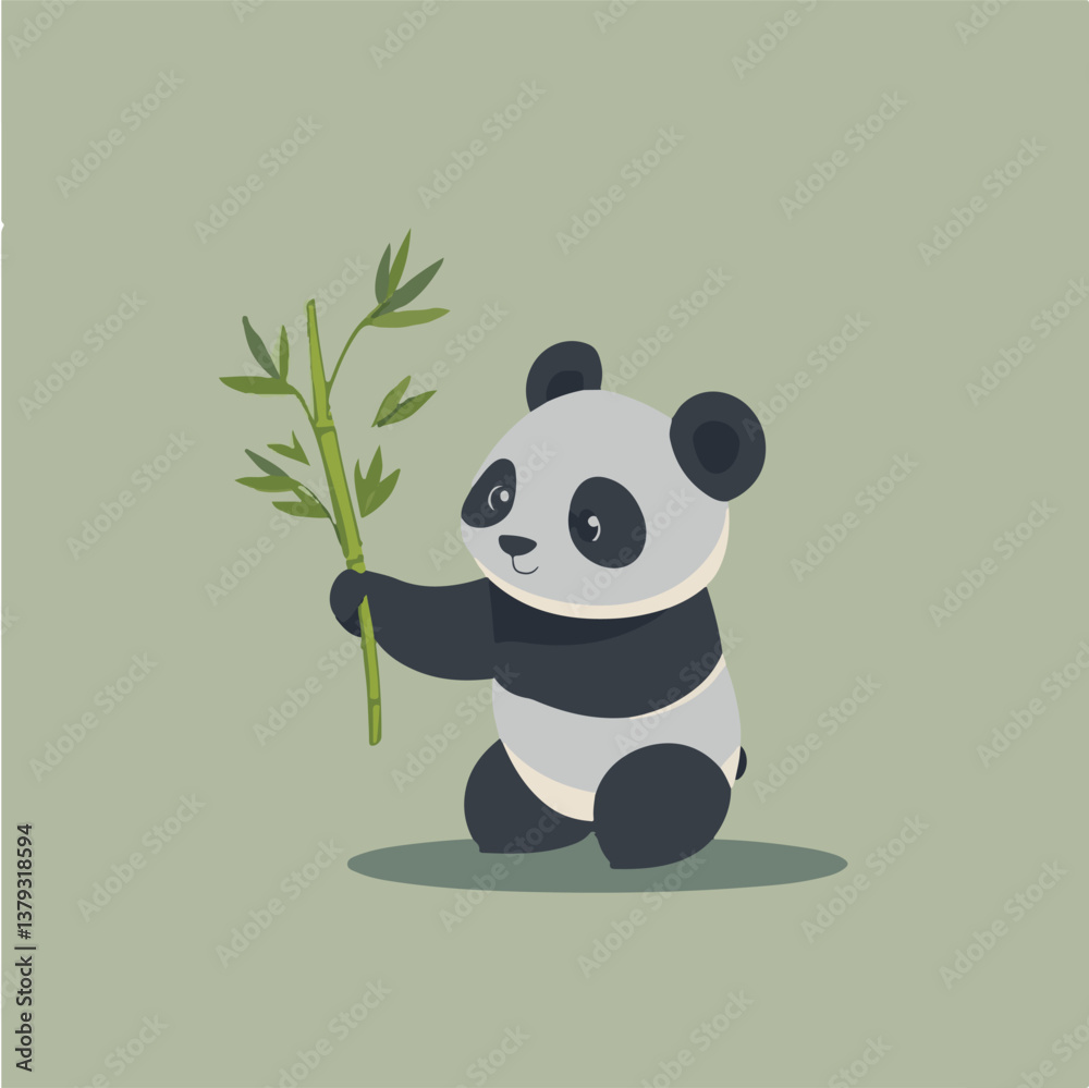 panda with bamboo tree panda with bamboo tree
