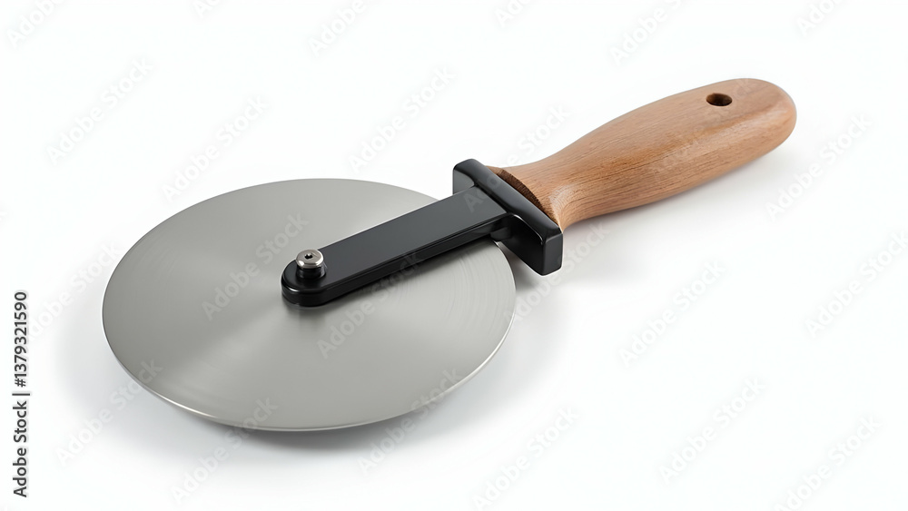 Fototapeta premium Pizza Cutter Wheel: Sharp Circular Slicing Tool 