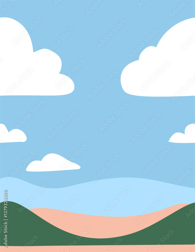 landscape with blue sky and clouds landscape with blue sky and clouds