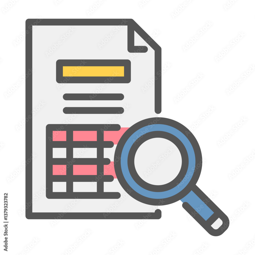 analysis filled outline icon. analytic color line illustration. analysis filled outline icon. analytic color line illustration.