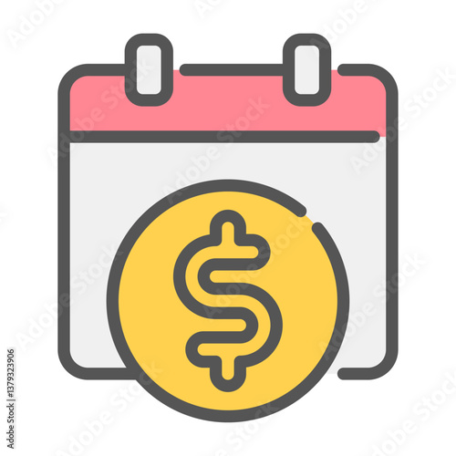 payday filled outline icon. payday color line illustration.