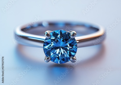 brilliant cut blue gemstone ring silver luxury jewelry aquamarine sapphire tanzanite opal