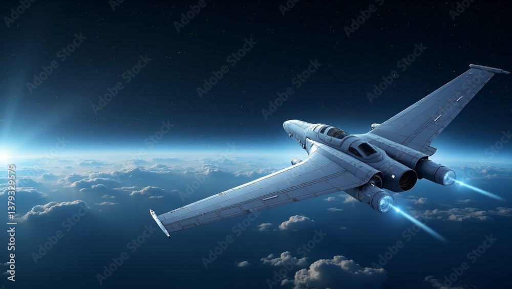 Fototapeta premium Futuristic Wallpaper Design: Private Space Companies, Expansive Empty Space, Sleek Digital Graphics, Cutting-Edge Commercial Spaceflight, Innovative Startups, Transformative Astronautics, Modern Orbit