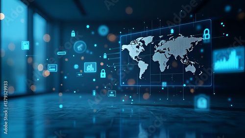 Explore an elegant wallpaper design featuring modern digital symbols for B2B payments, emphasizing secure financial exchanges and global connectivity.
