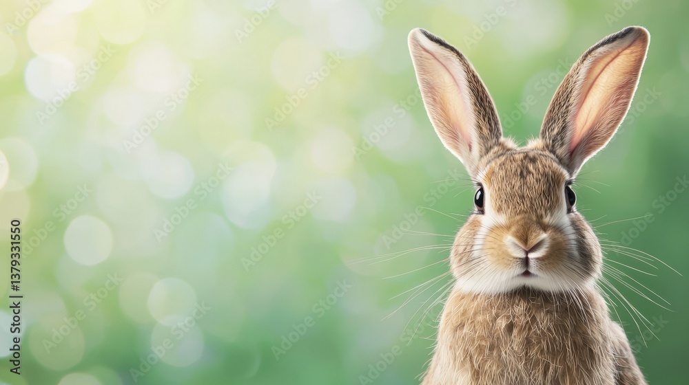 Fototapeta premium Easter bunny springtime adventure garden background high-quality image playful atmosphere close-up view joyful concept