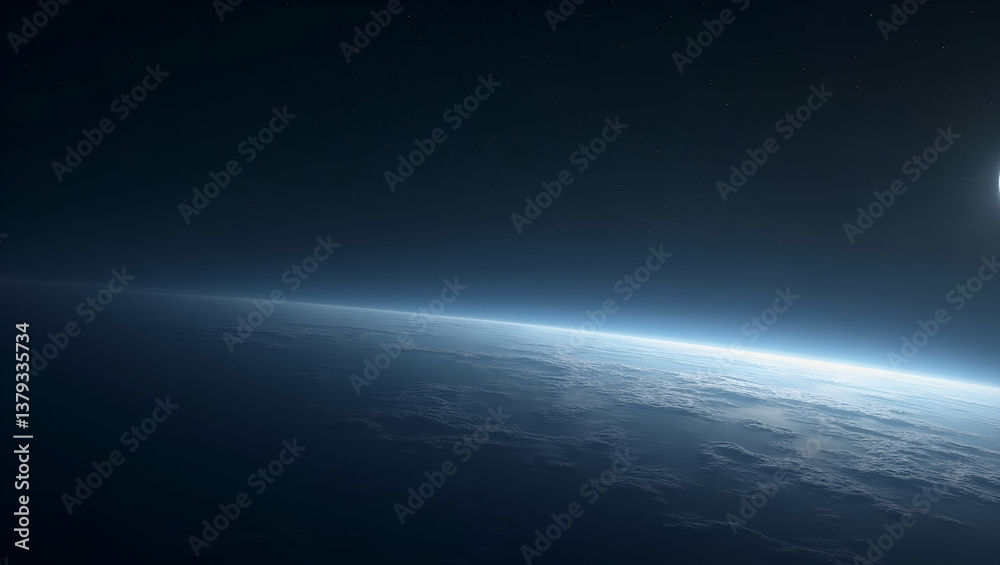 Fototapeta premium Explore a refined minimalist wallpaper design showcasing extraterrestrial intelligence, featuring expansive empty space and advanced SETI imagery.
