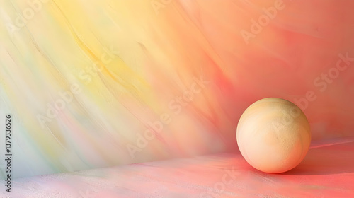 Obraz na płótnie A minimalist composition featuring a smooth sphere against a colorful abstract background. w salonie