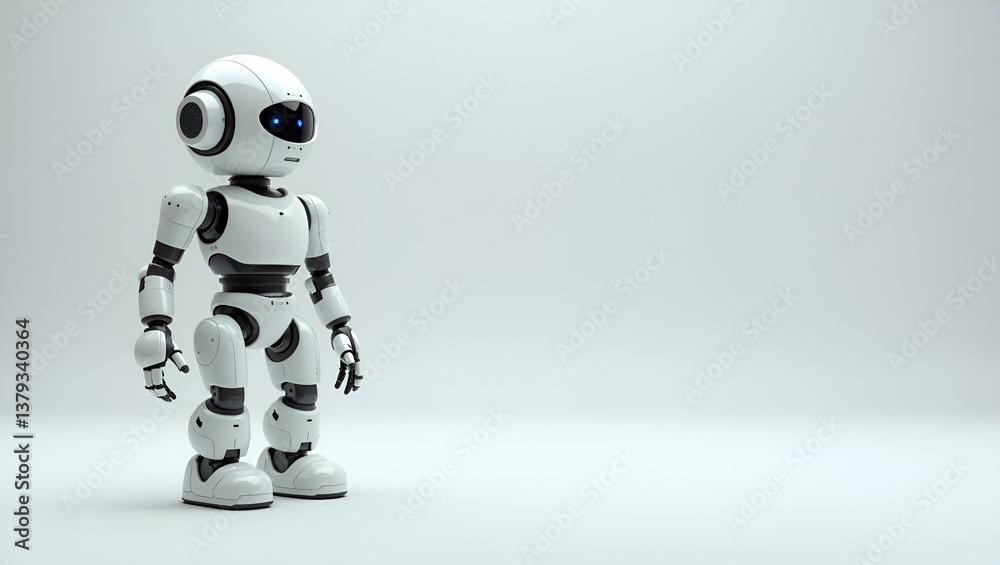 Fototapeta premium 3D Wallpaper artwork showcasing vast empty space with refined minimalist design that epitomizes reinforcement learning robots through cutting edge algorithmic intelligence adaptive machine learning co