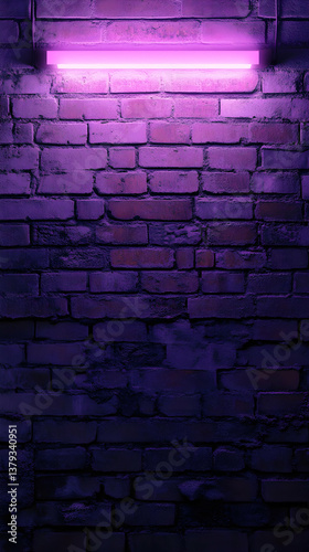 Obraz na płótnie A textured purple brick wall illuminated with soft lighting. w salonie
