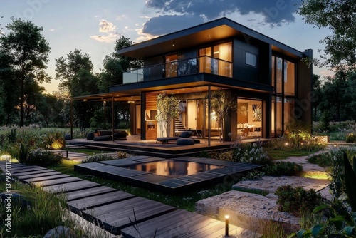 Modern and Sustainable Two-Story Country House
