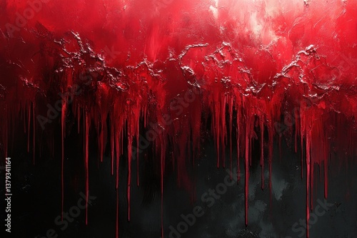 Horror Background Scary Wall with Blood Splatter for Halloween Red and Black Texture