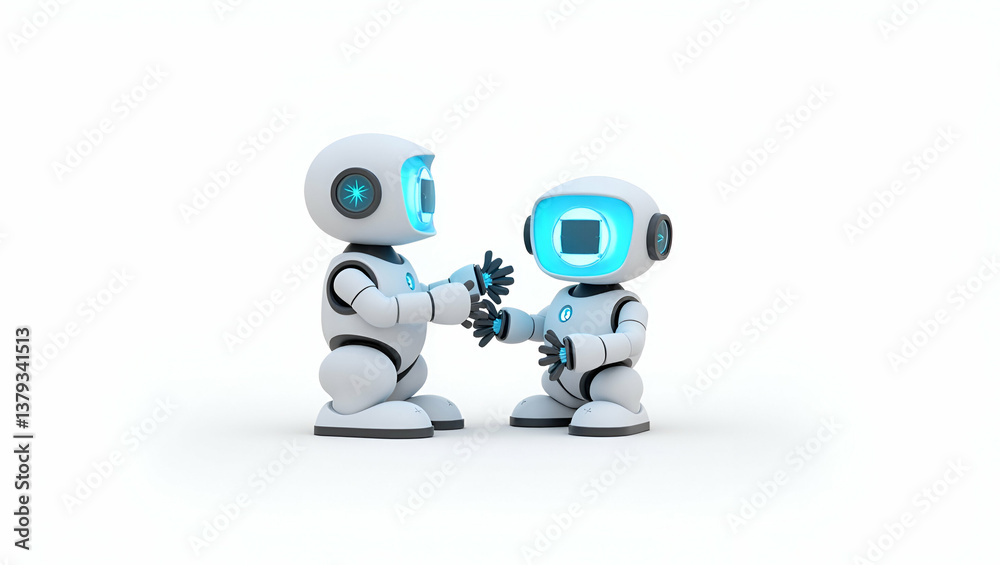 Revolutionizing Industries: 3D Cutting-Edge Intelligent Machines with Robotics & Data Insights for Accelerated Innovation on a Cute Isolated White Background Revolutionizing Industries: 3D Cutting-Edge Intelligent Machines with Robotics & Data Insights for Accelerated Innovation on a Cute Isolated White Background