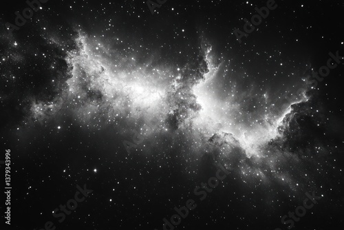 Vintage Cosmic Galaxy Pointillism Art with Stars and Nebula Abstract Background
