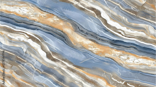 Obraz na płótnie Abstract design featuring flowing blue, gold, and white patterns resembling marble. w salonie