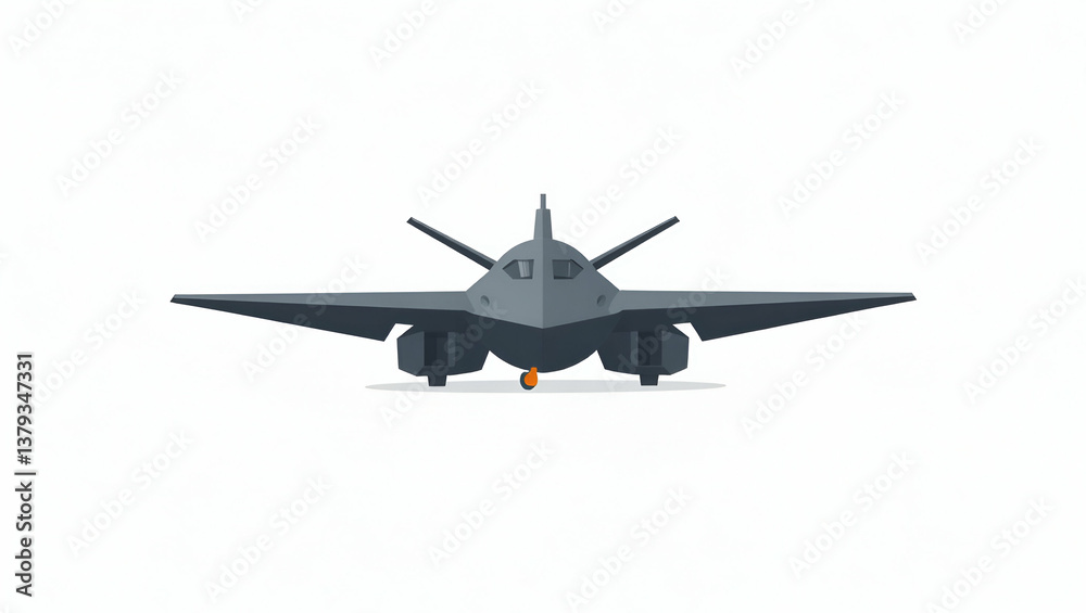 Obraz premium Advanced Autonomous Military Drones: Stealth Design & Precision Targeting for Strategic Aerial Surveillance & Defense Operations - Cute Vector Illustration