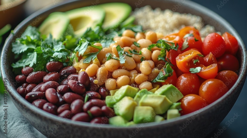 High-Protein Salad with Avocado and Quinoa Featuring Nutrient-Dense Ingredients and Fresh Herbs High-Protein Salad with Avocado and Quinoa Featuring Nutrient-Dense Ingredients and Fresh Herbs