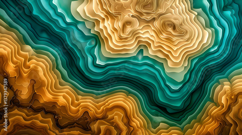 Obraz na płótnie Abstract layered design with earthy tones and flowing shapes. w salonie