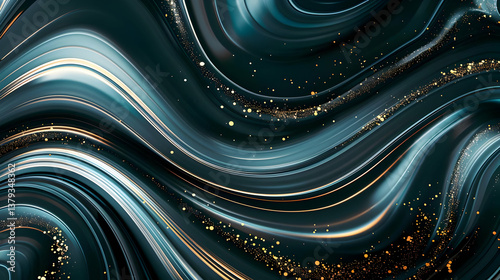 Obraz na płótnie Abstract swirling patterns with shimmering textures in dark tones. w salonie
