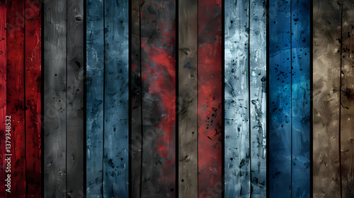 Obraz na płótnie Abstract wooden panel background with a mix of colors and textures. w salonie