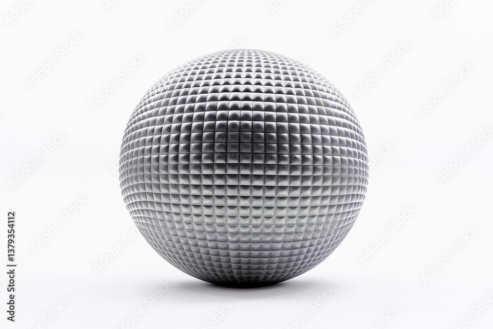 Spherical object designed with a textured grid pattern in a minimalistic style showcasing a modern aesthetic Spherical object designed with a textured grid pattern in a minimalistic style showcasing a modern aesthetic
