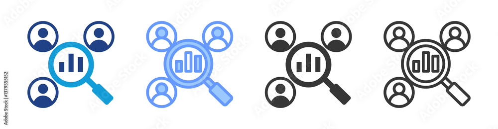 Competitor Analysis icon set multiple style collection