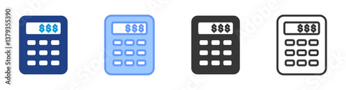 Budgeting icon set multiple style collection