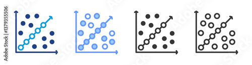 Regression icon set multiple style collection