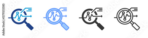 Analyze icon set multiple style collection