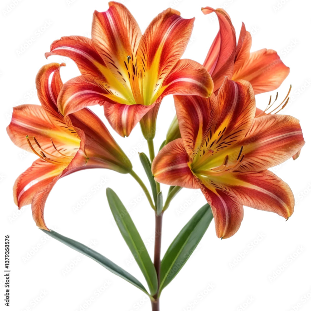 Obraz premium Vibrant Orange Lilies Close-up Photography of Beautiful Flowers