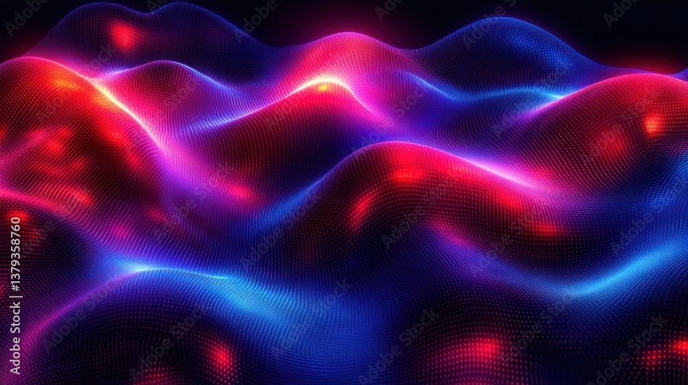 Futuristic Digital Technology Abstract Waves Glowing Light Effects Cyber Space Three Dimensional Background Futuristic Digital Technology Abstract Waves Glowing Light Effects Cyber Space Three Dimensional Background