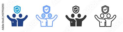 Dependability icon set multiple style collection