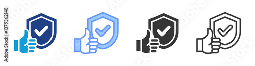 Reliability icon set multiple style collection