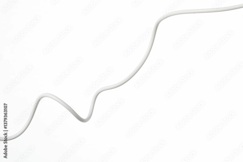 One color electrical wire on white background One color electrical wire on white background