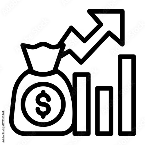 Income Icon Outline Style for Project Management Pack Icon Themes