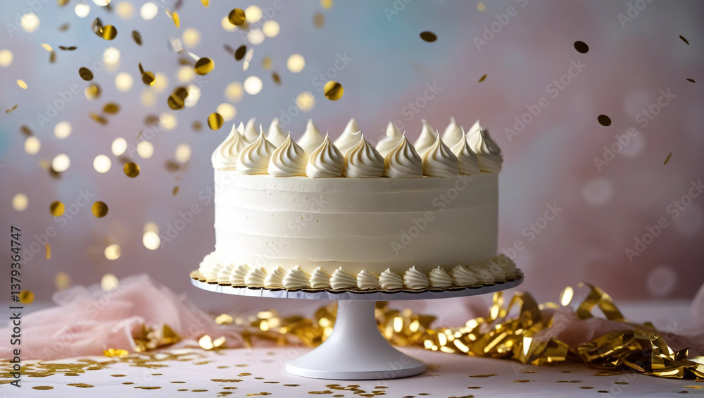 Celebration Cake with Golden Confetti