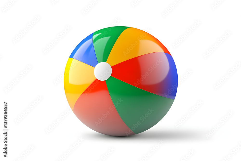 Fototapeta premium Colorful Beach Ball Fun in Summer Sun
