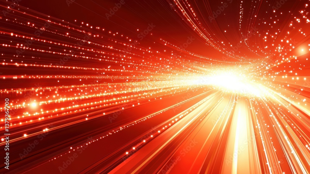 Obraz premium Abstract Speed Tunnel of Radiating Light