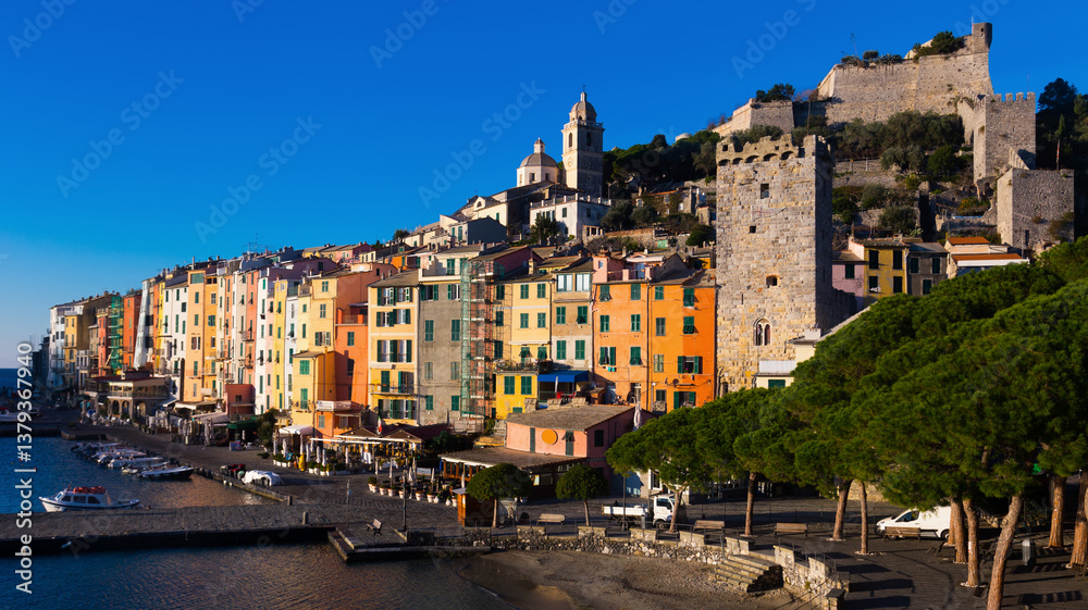 Obraz premium Image of view of portovenere city La Spezia at summer day, Italy.