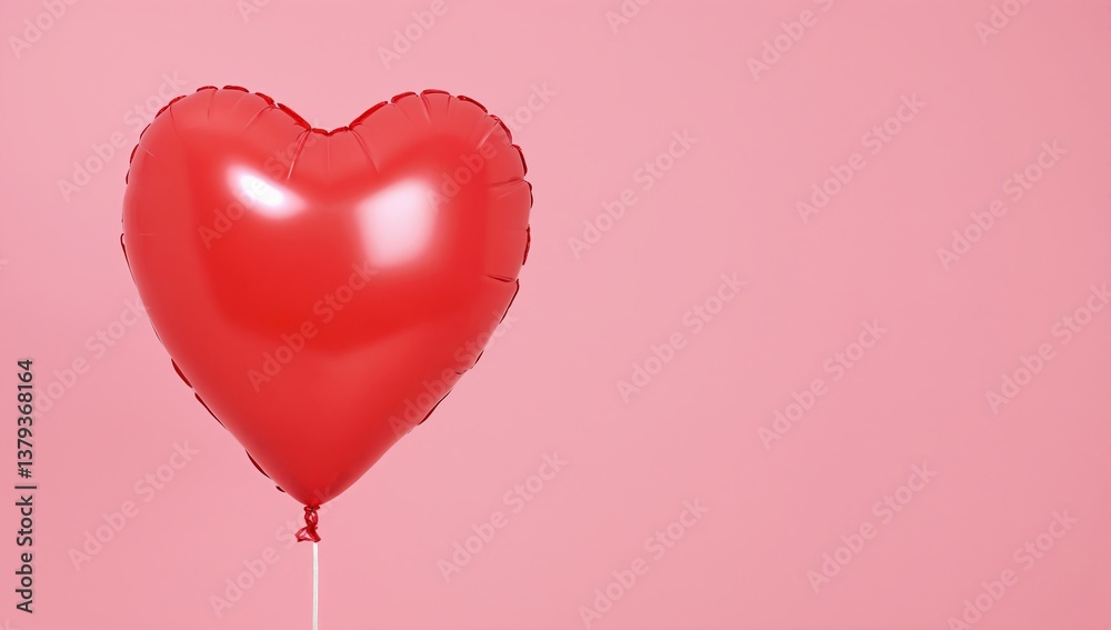 Red Heart Balloon on Pink Background for Celebrations, Valentine’s Day or Love Themes in Various Event Decorations Red Heart Balloon on Pink Background for Celebrations, Valentine’s Day or Love Themes in Various Event Decorations