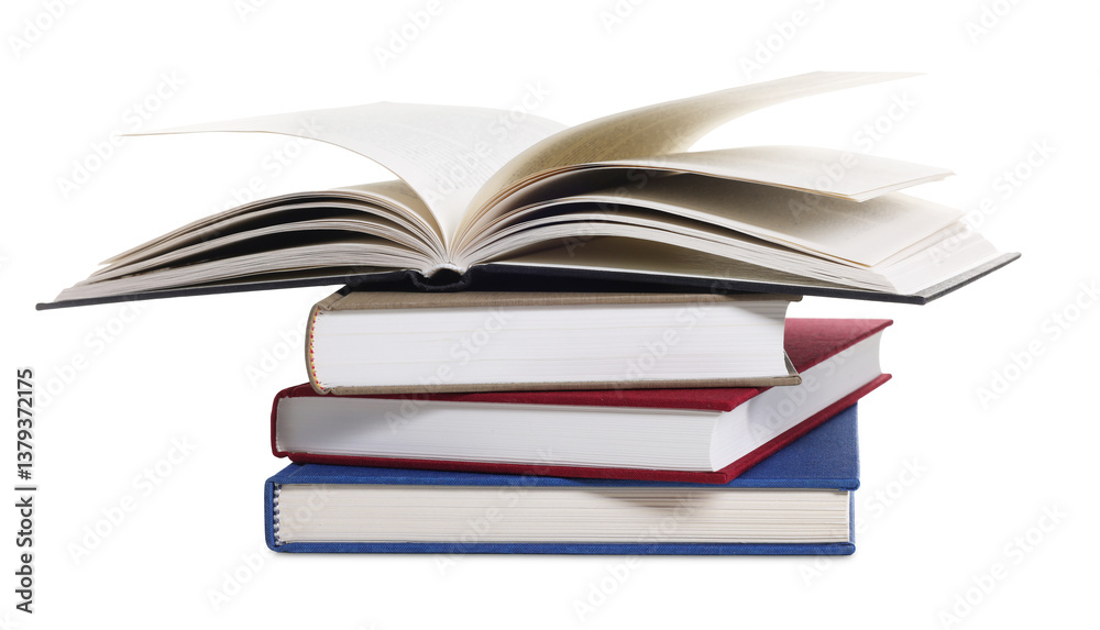 Stack of hardcover books isolated on white Stack of hardcover books isolated on white