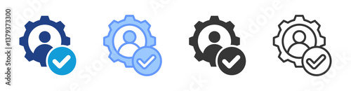 Competency icon set multiple style collection